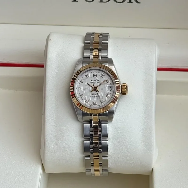 Princess Oysterdate Stainless Steel - Yellow Gold / Champagne - Diamond