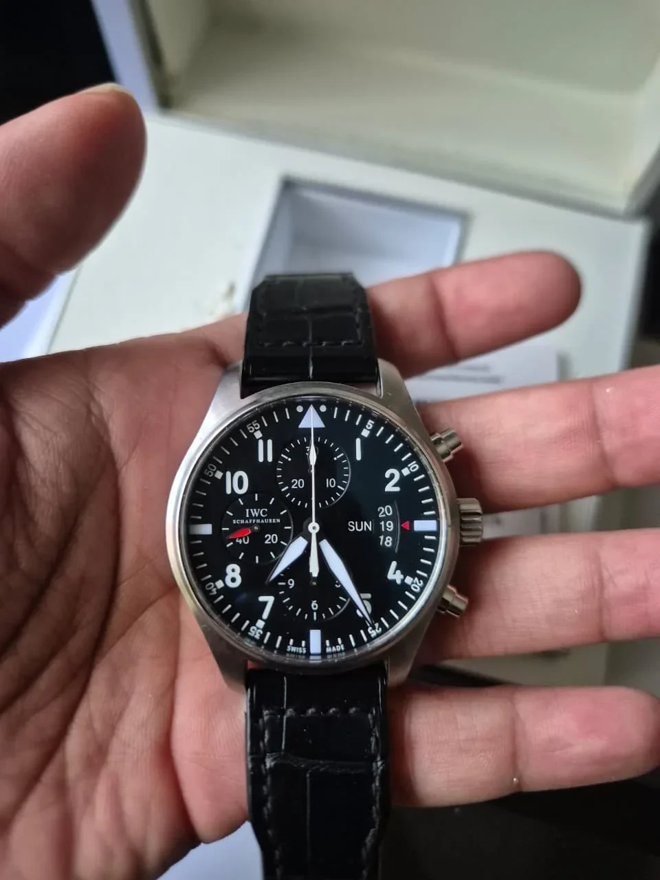 Pilot's Watch Chronograph Stainless Steel / Black / Strap