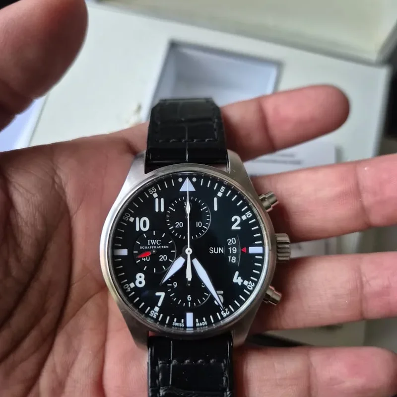 Pilot's Watch Chronograph Stainless Steel / Black / Strap
