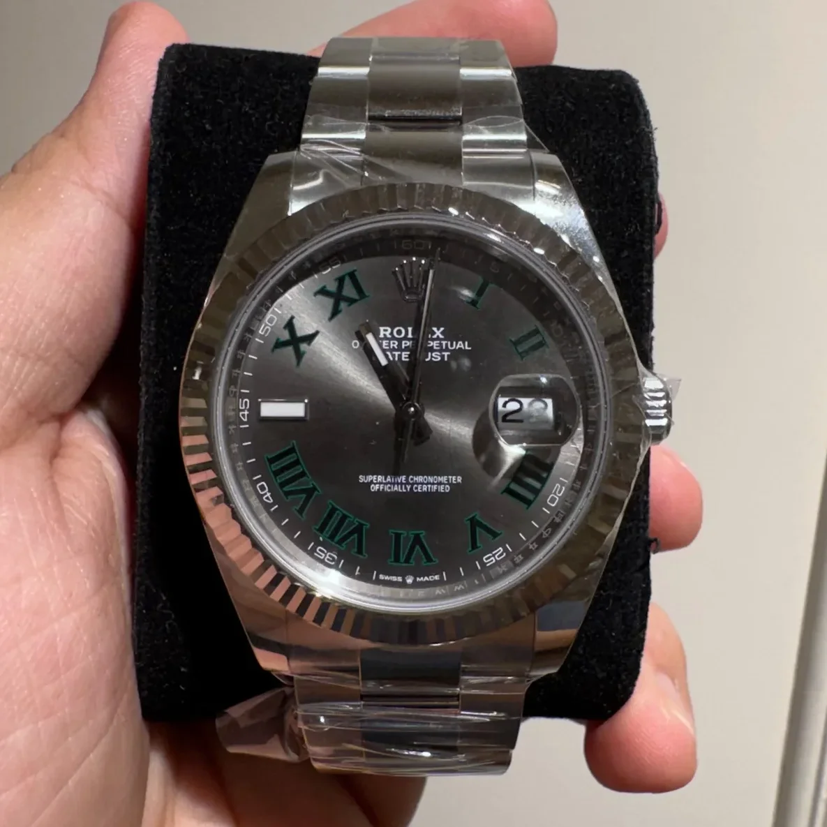 Datejust 41 Stainless Steel Fluted / Slate - Roman / Oyster