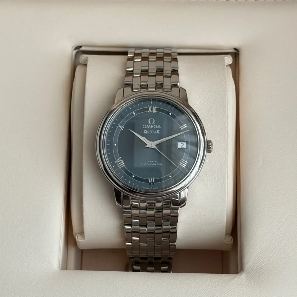 De Ville Prestige Co-Axial 36.8 Stainless Steel / Vintage Blue / Bracelet