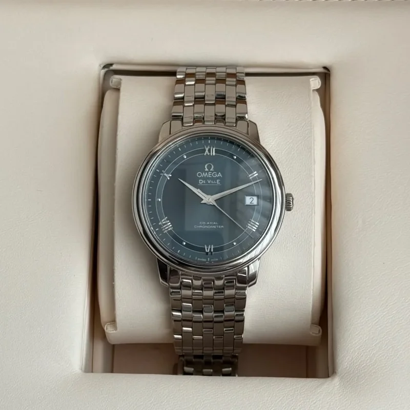 De Ville Prestige Co-Axial 36.8 Stainless Steel / Vintage Blue / Bracelet