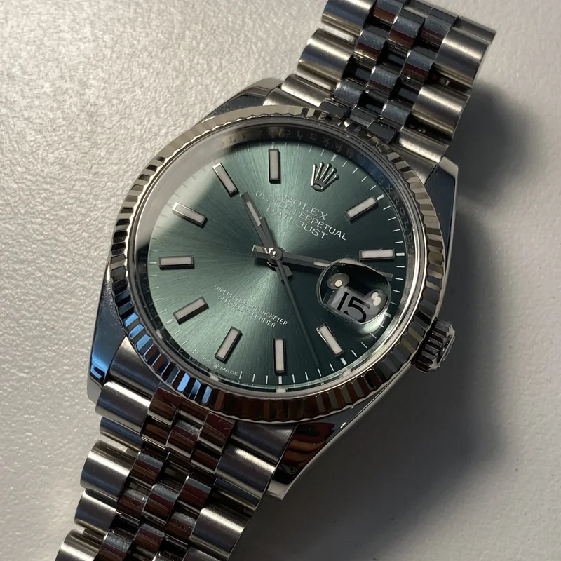 Datejust 36 Stainless Steel / Fluted / Green / Jubilee