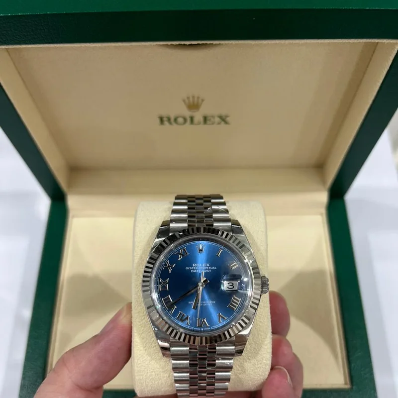 Datejust 41 Stainless Steel Fluted / Blue - Roman / Jubilee