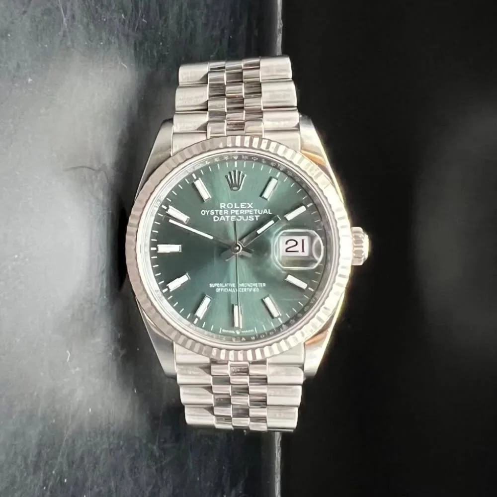 Datejust 36 Stainless Steel / Fluted / Green / Jubilee
