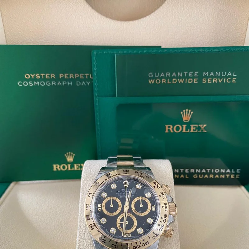 Cosmograph Daytona Stainless Steel / Yellow Gold / Black - Diamond