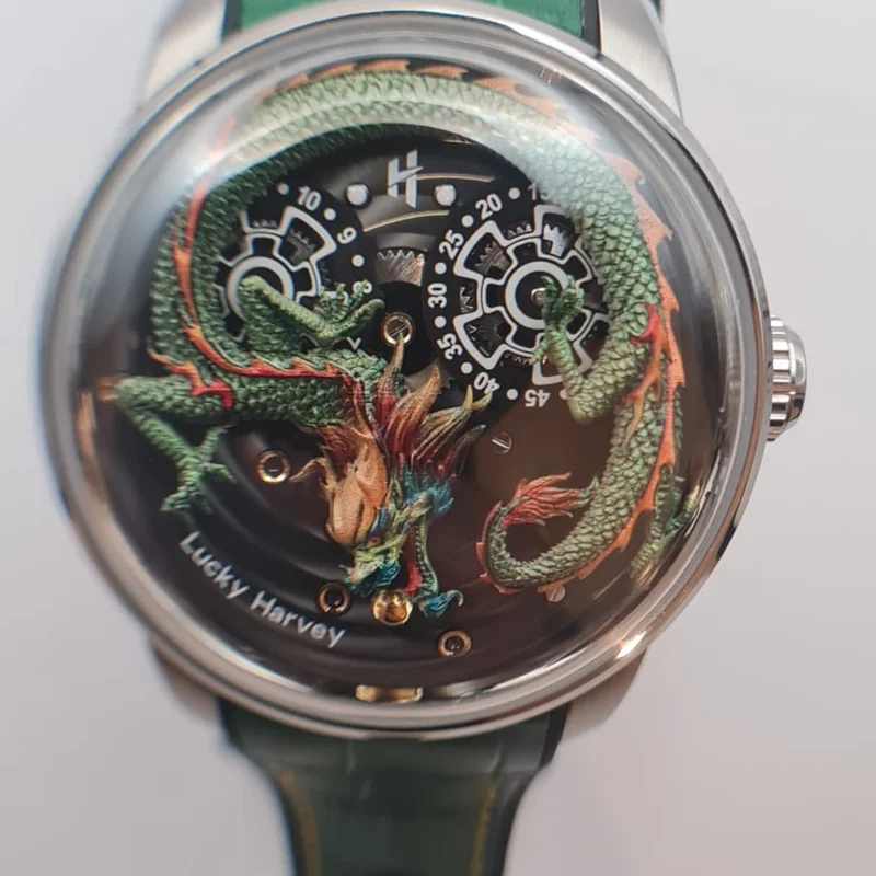 Thumb Stainless Steel Green Dragon Automatic