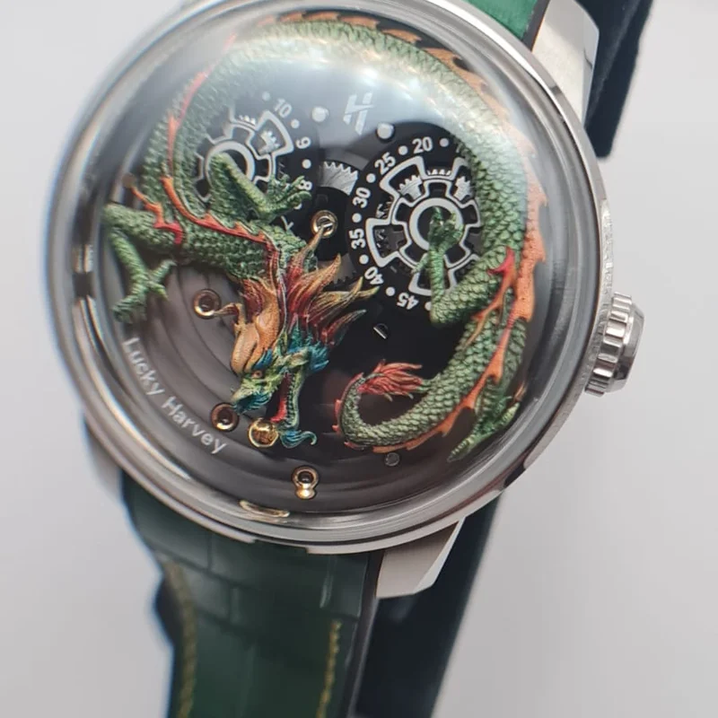 Thumb Stainless Steel Green Dragon Automatic