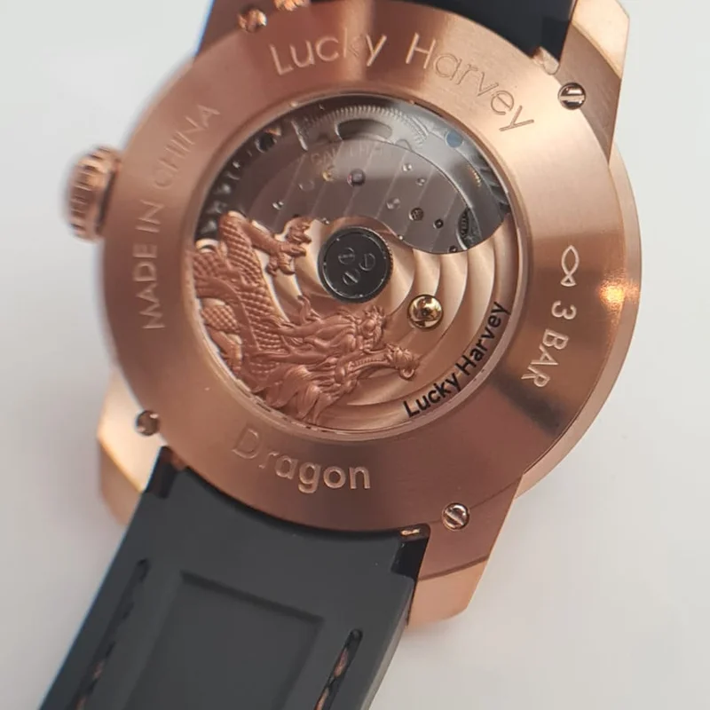 Thumb Stainless Steel Rose Gold Dragon Automatic