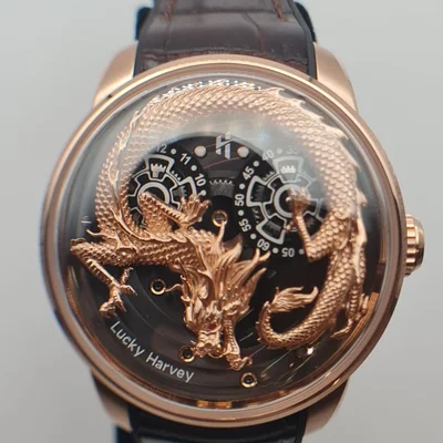 Stainless Steel Rose Gold Dragon Automatic