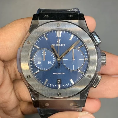 Classic Fusion 45 Chronograph Titanium / Blue / Alligator