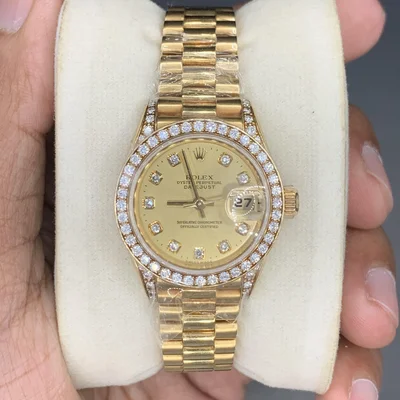 Datejust 26 Factory Diamond Bezel & Lugs Champagne Diamond
