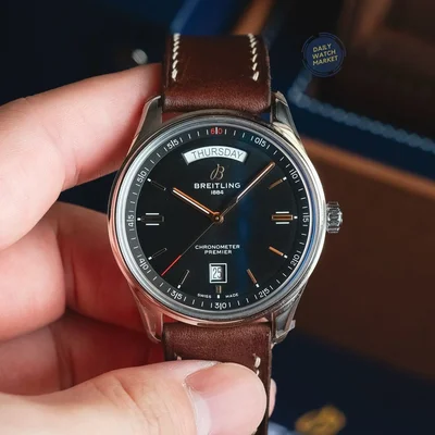Premier Automatic Day & Date 40 Stainless Steel / Black / Nubuck Anthracite / Tang