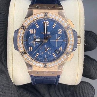Big Bang Original 41 Red Gold - Diamond / Blue / Alligator