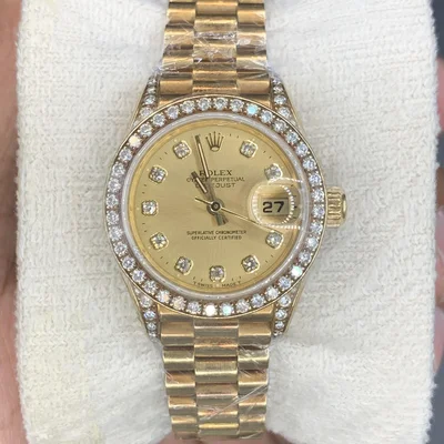 Datejust 26 Factory Diamond Bezel & Lugs Champagne Diamond