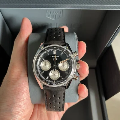 Carrera Chronograph Glass Box Stainless Steel / Black