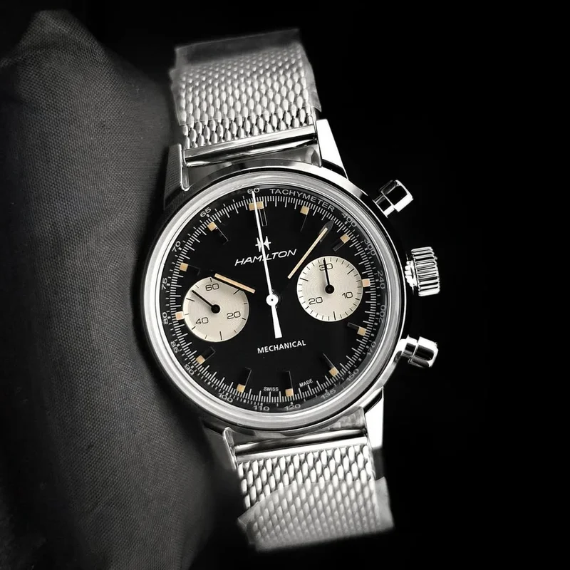 Intra-Matic Chronograph H Stainless Steel / Black / Mesh