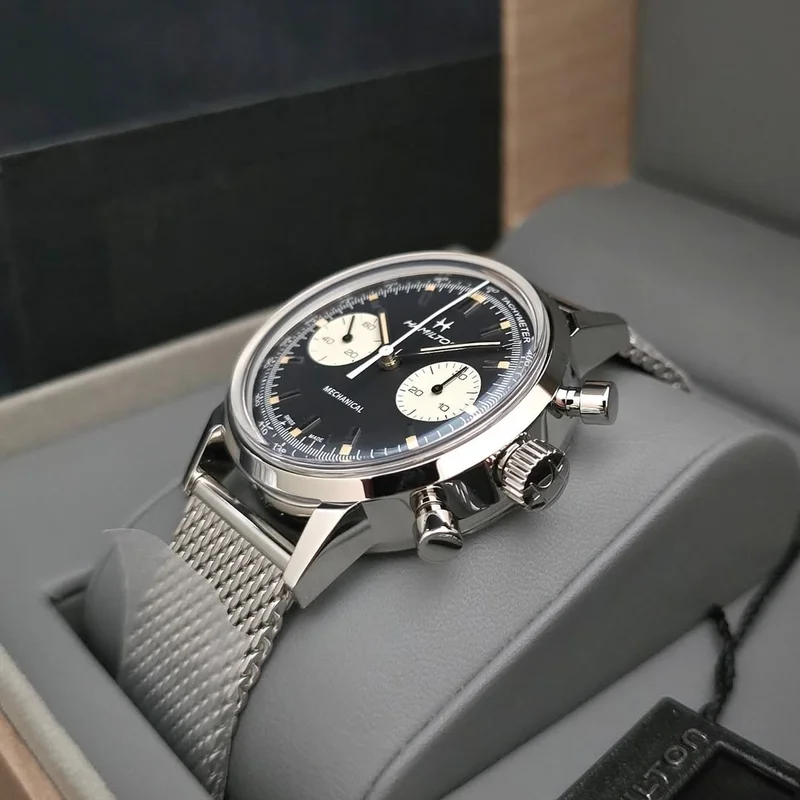 Thumb Intra-Matic Chronograph H Stainless Steel / Black / Mesh