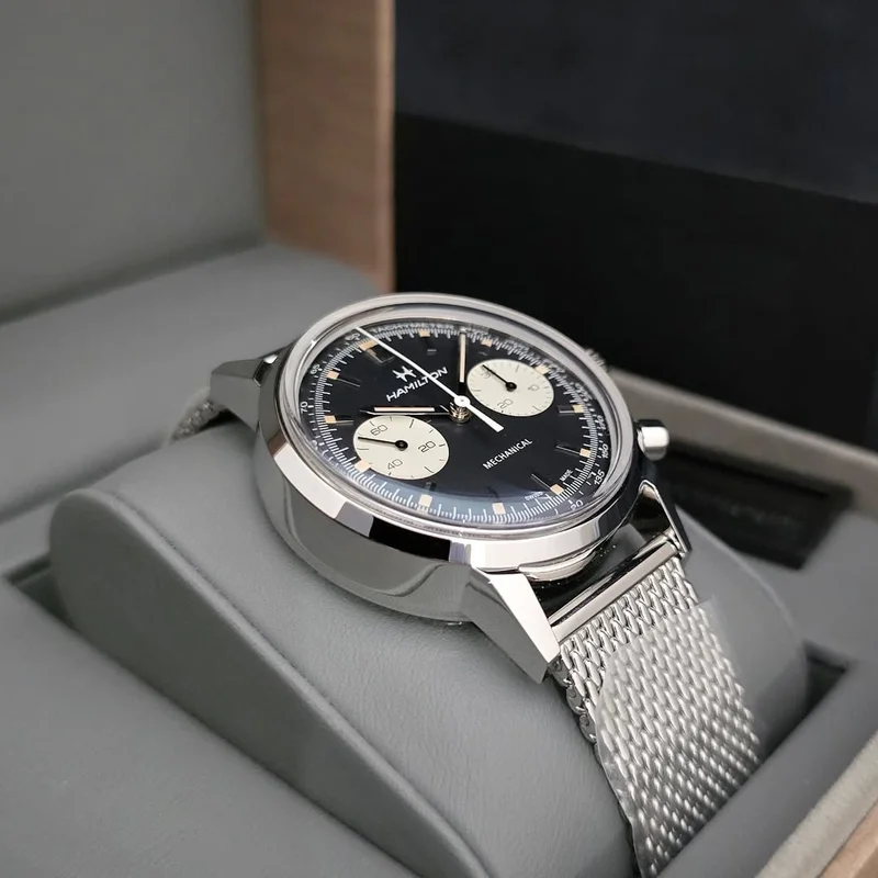 Thumb Intra-Matic Chronograph H Stainless Steel / Black / Mesh