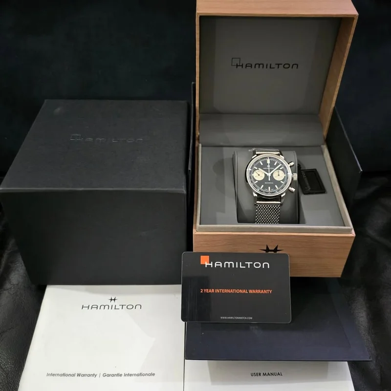 Thumb Intra-Matic Chronograph H Stainless Steel / Black / Mesh