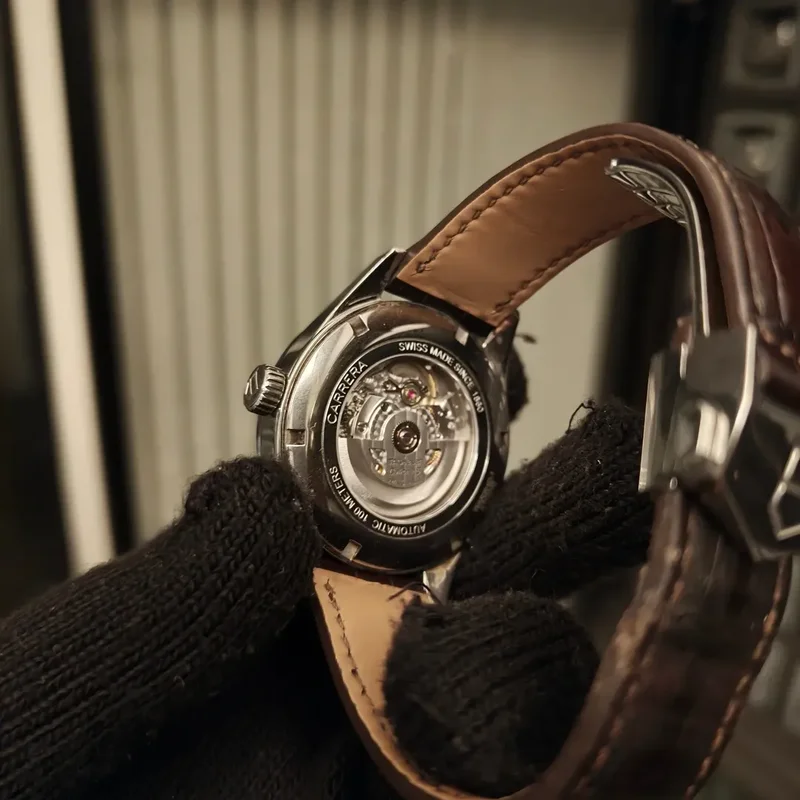 Thumb Carrera Calibre 5 Day Date Stainless Steel / Silver / Alligator