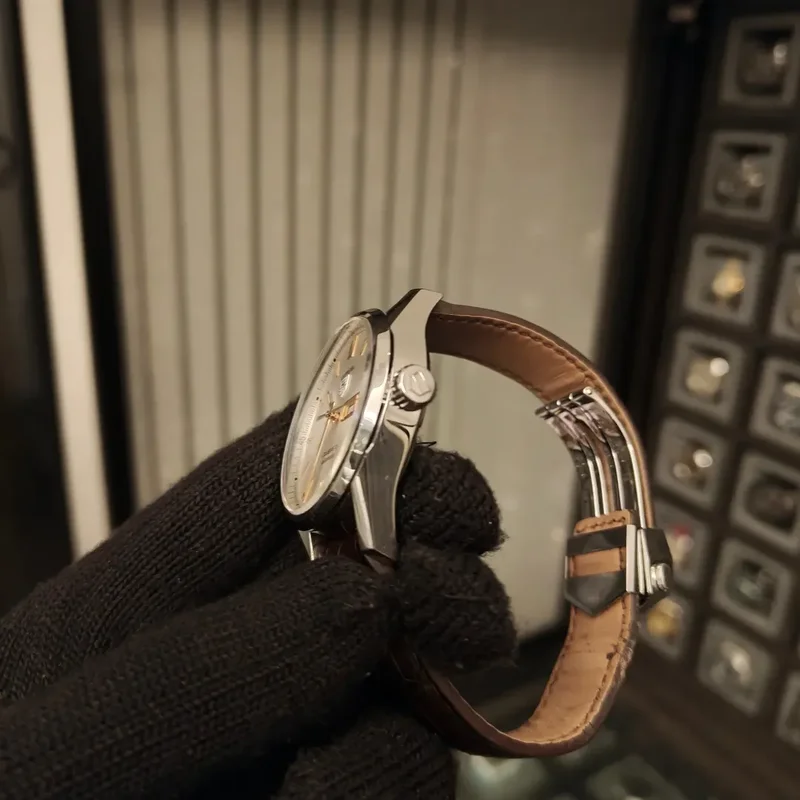 Thumb Carrera Calibre 5 Day Date Stainless Steel / Silver / Alligator