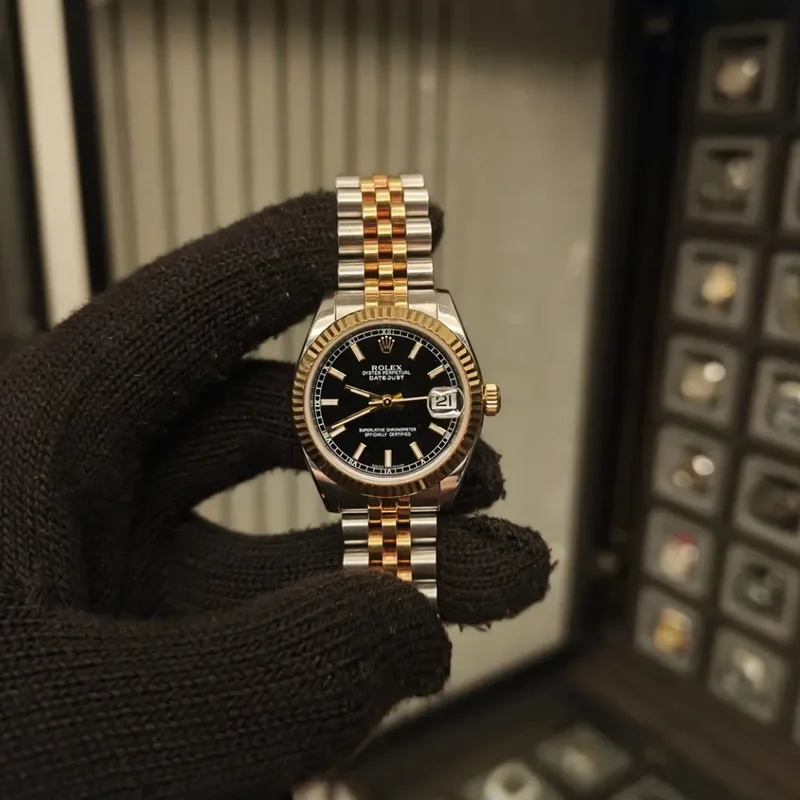Datejust 31 Rolesor Yellow Fluted / Jubilee / Black