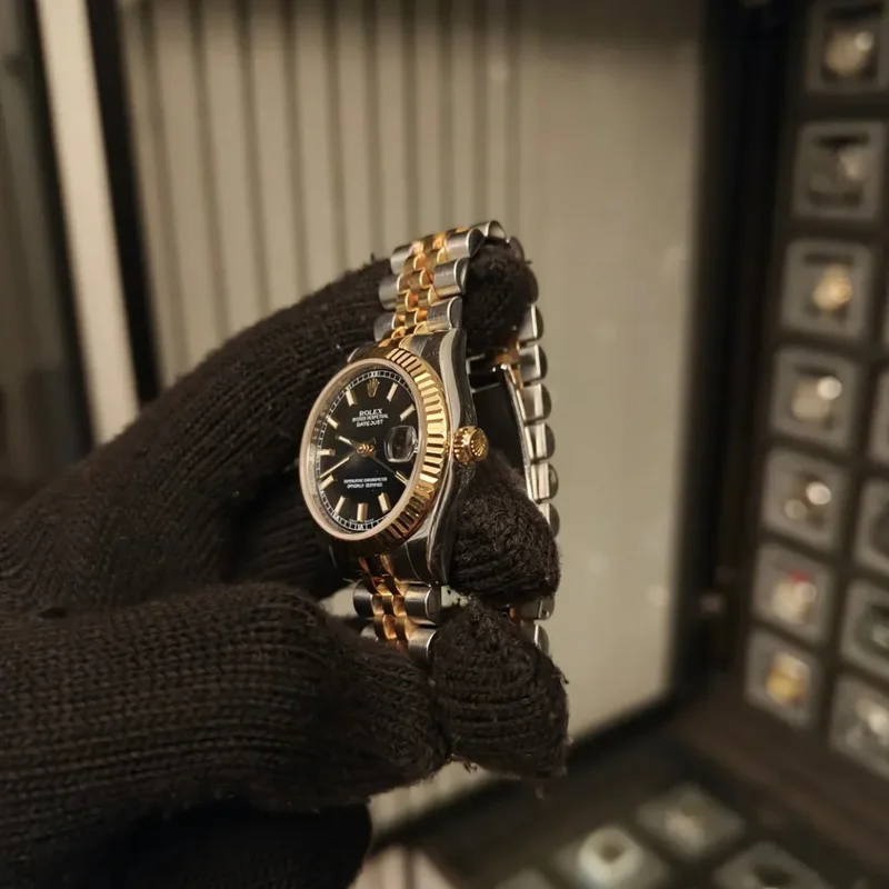 Thumb Datejust 31 Rolesor Yellow Fluted / Jubilee / Black