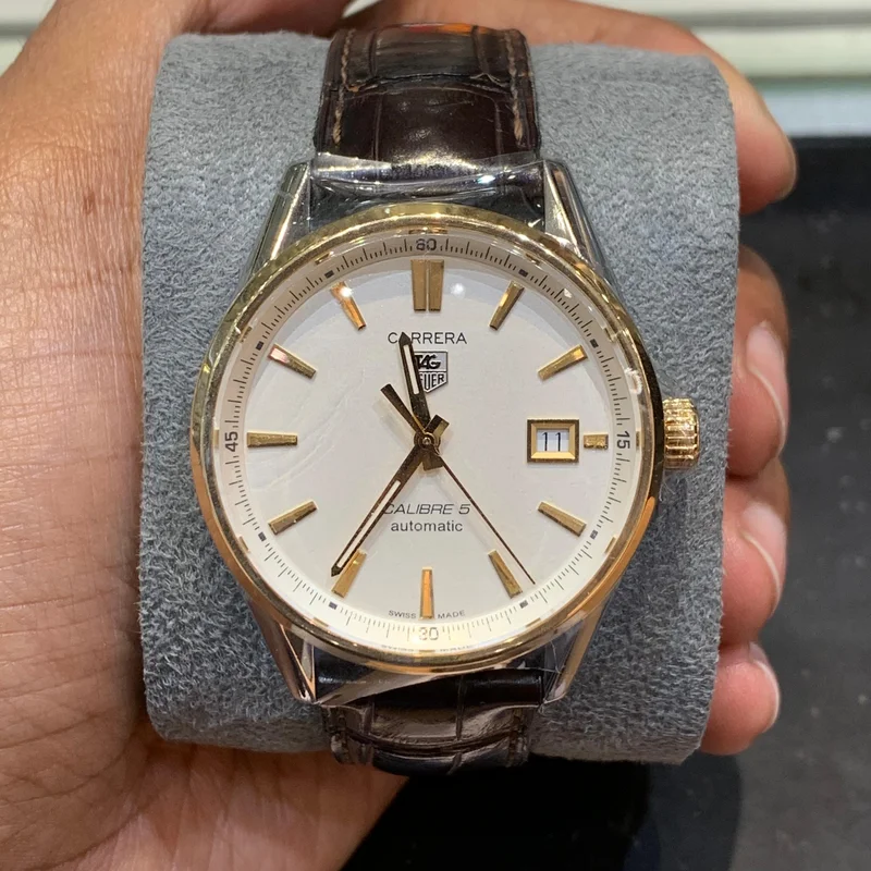 Carrera Calibre 5 39 Stainless Steel / Yellow Gold / Silver / Alligator