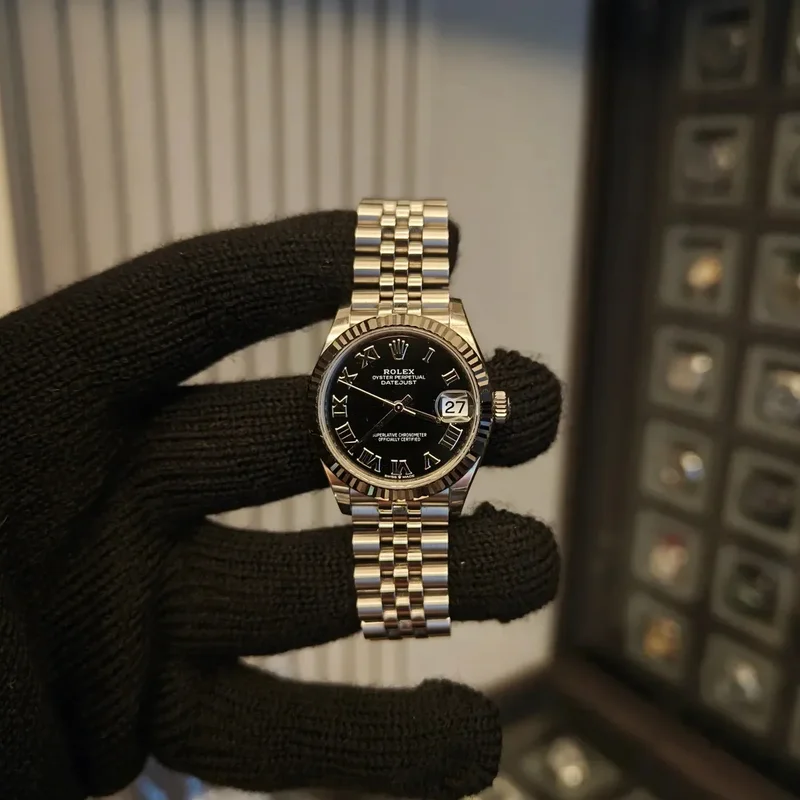 Datejust 31 Stainless Steel Fluted / Jubilee / Black - Roman