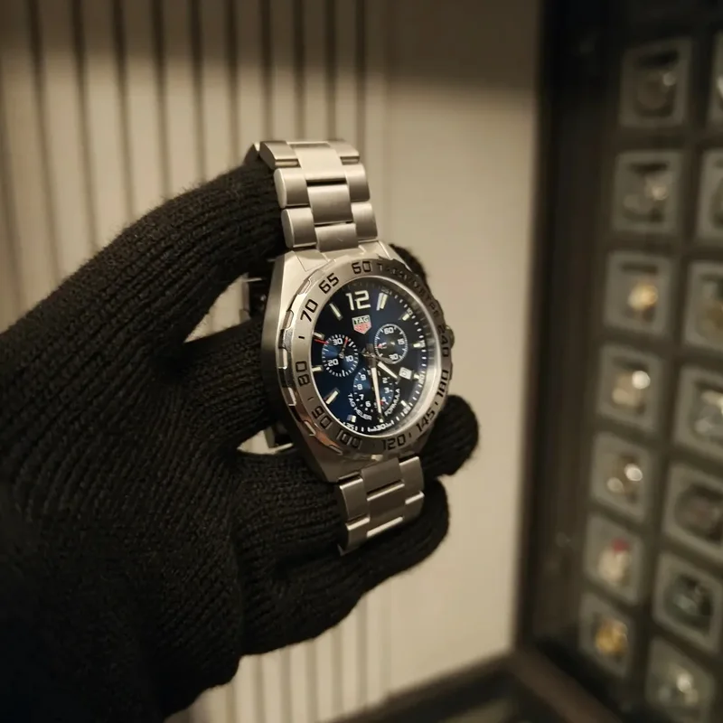 Thumb Formula 1 Chronograph Quartz 43 Stainless Steel / Blue / Bracelet