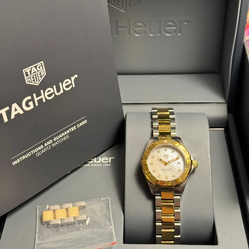 Thumb Aquaracer 300M Quartz 27 Stainless Steel / Yellow Gold / MOP - Diamond / Bracelet