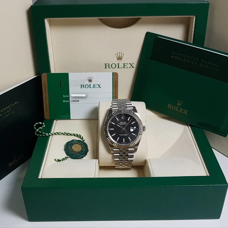 Thumb Datejust 41 Stainless Steel Fluted / Jubilee / Black