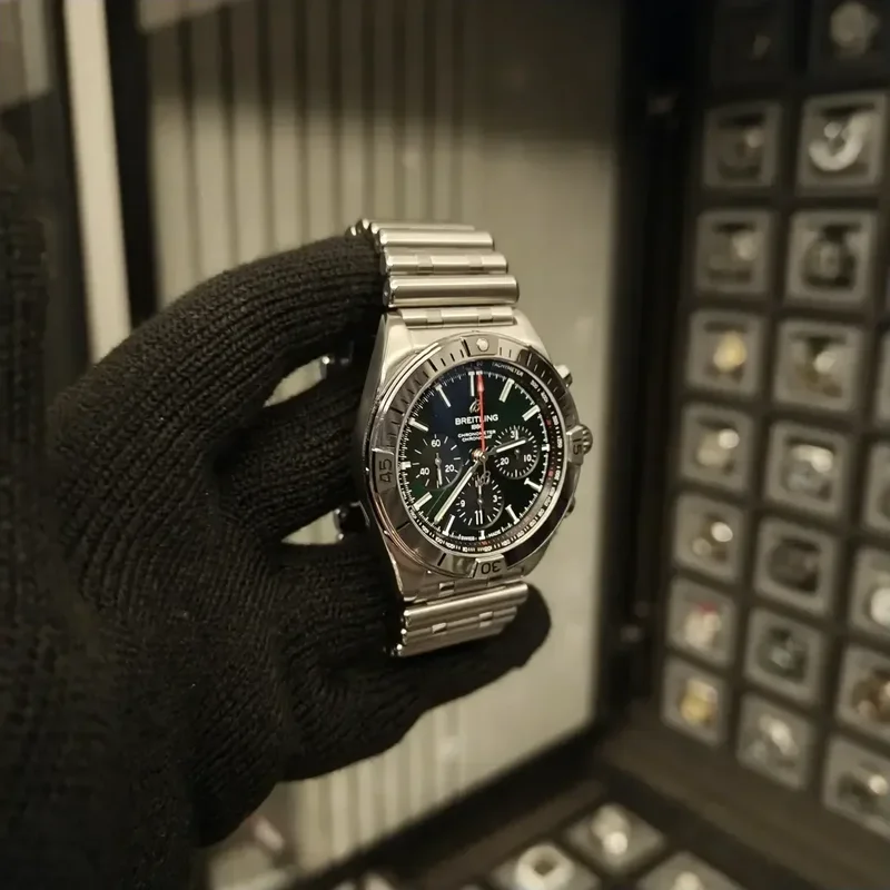 Thumb Chronomat B01 42 Stainless Steel / Green / Rouleaux