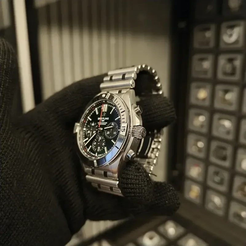Thumb Chronomat B01 42 Stainless Steel / Green / Rouleaux