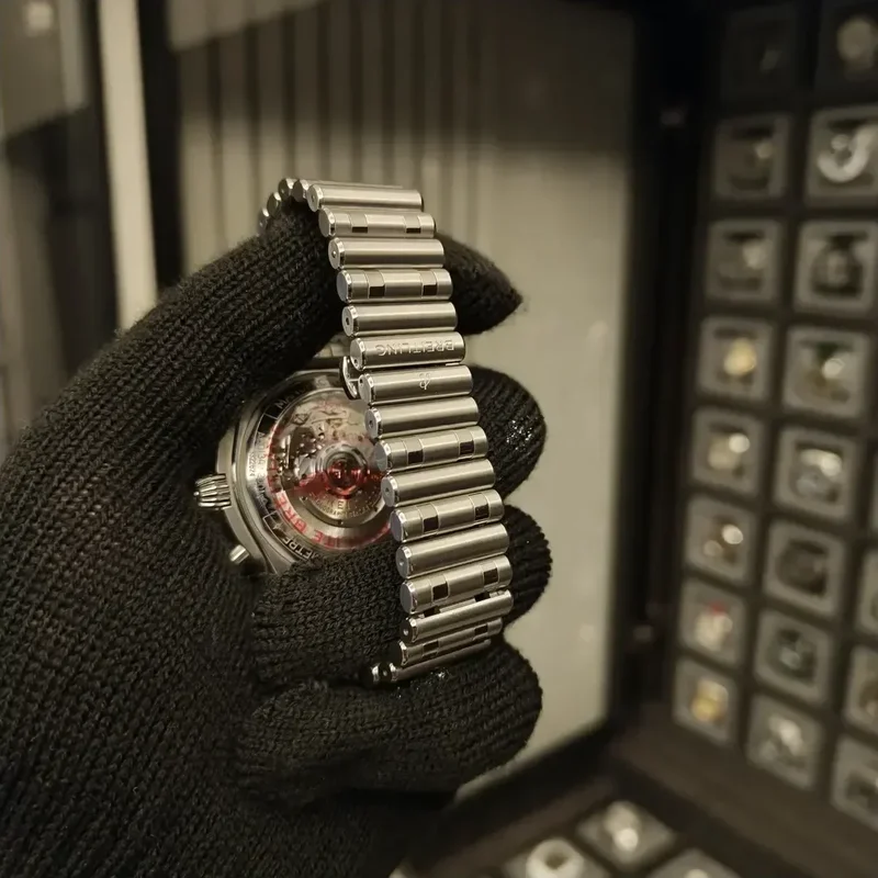 Thumb Chronomat B01 42 Stainless Steel / Green / Rouleaux