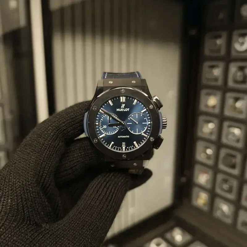 Classic Fusion 42 Chronograph Ceramic / Blue / Rubber