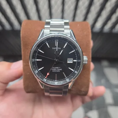 Calibre 7 Twin Time Stainless Steel / Black / Bracelet