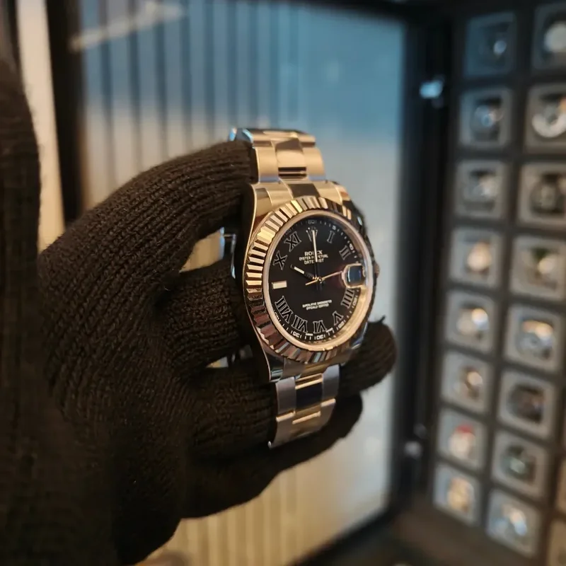 Thumb Datejust II Fluted Black Roman