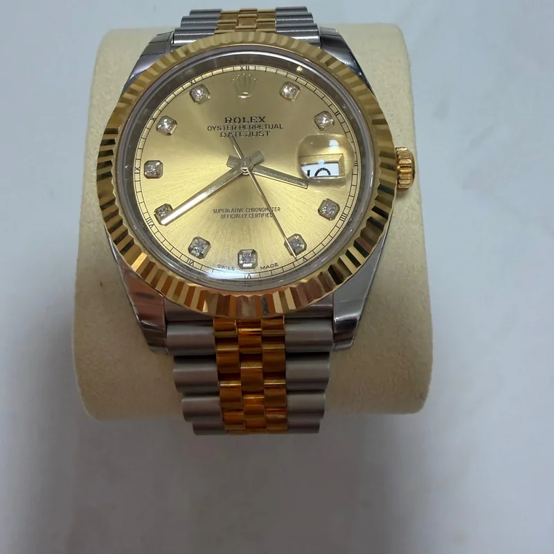 Datejust 41 Rolesor Yellow Fluted / Jubilee / Champagne - Diamond