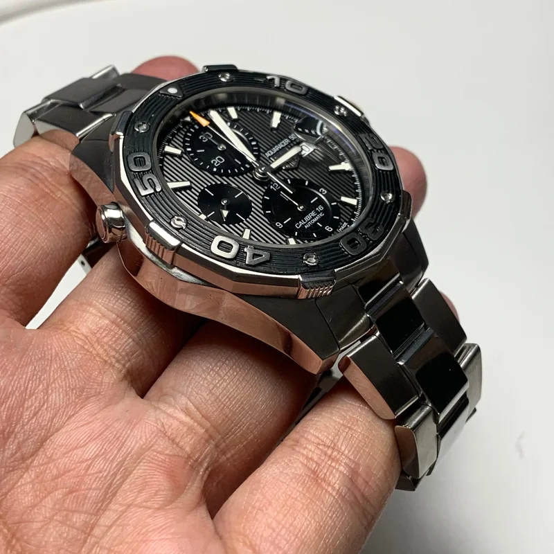 Thumb Aquaracer 500M Calibre 16 44 Stainless Steel / Black / Bracelet