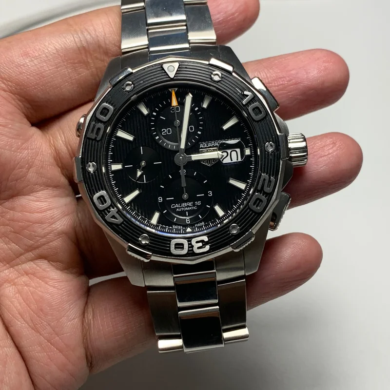 Aquaracer 500M Calibre 16 44 Stainless Steel / Black / Bracelet