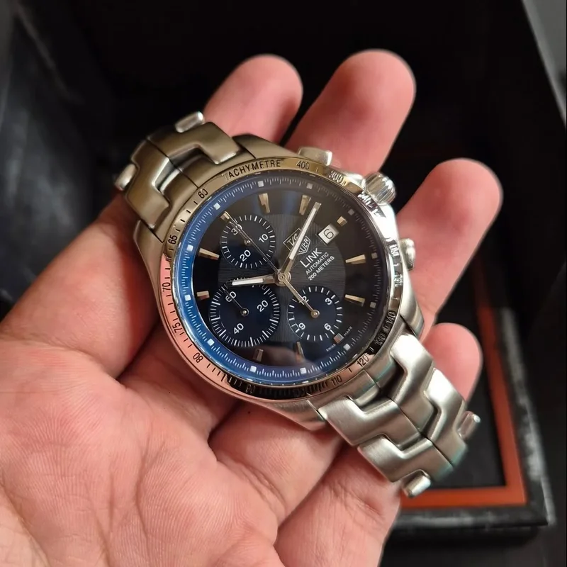 Thumb Link Automatic Chronograph Stainless Steel / Blue