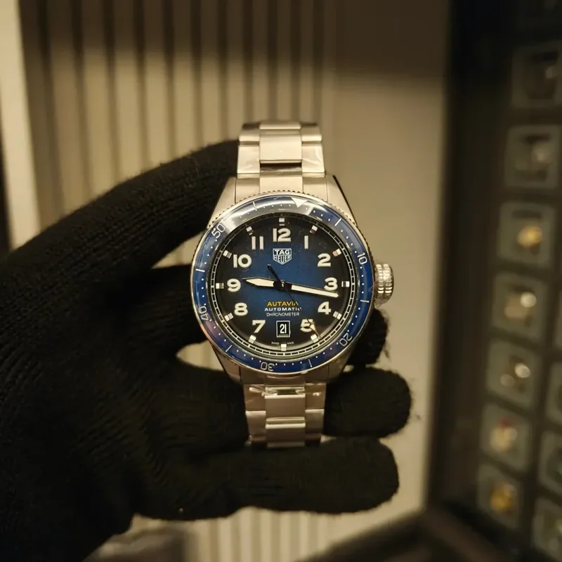 Autavia Calibre 5 Stainless Steel / Blue / Bracelet