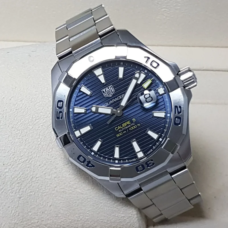 Aquracer 300M Calibre 5 43 Stainless Steel / Blue / Bracelet