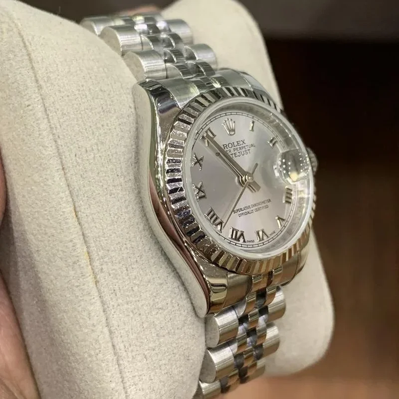 Thumb Lady-Datejust 26 Fluted Silver Diamonds Jubilee