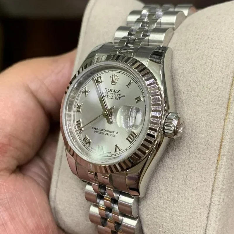 Thumb Lady-Datejust 26 Fluted Silver Diamonds Jubilee