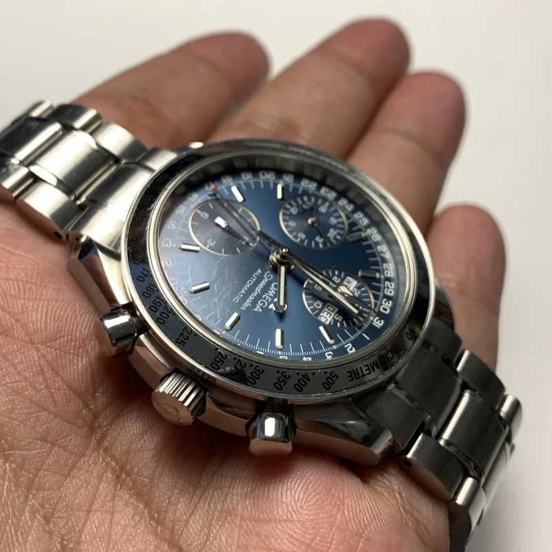 Thumb Speedmaster Day-Date 39 Stainless Steel / Blue / Bracelet