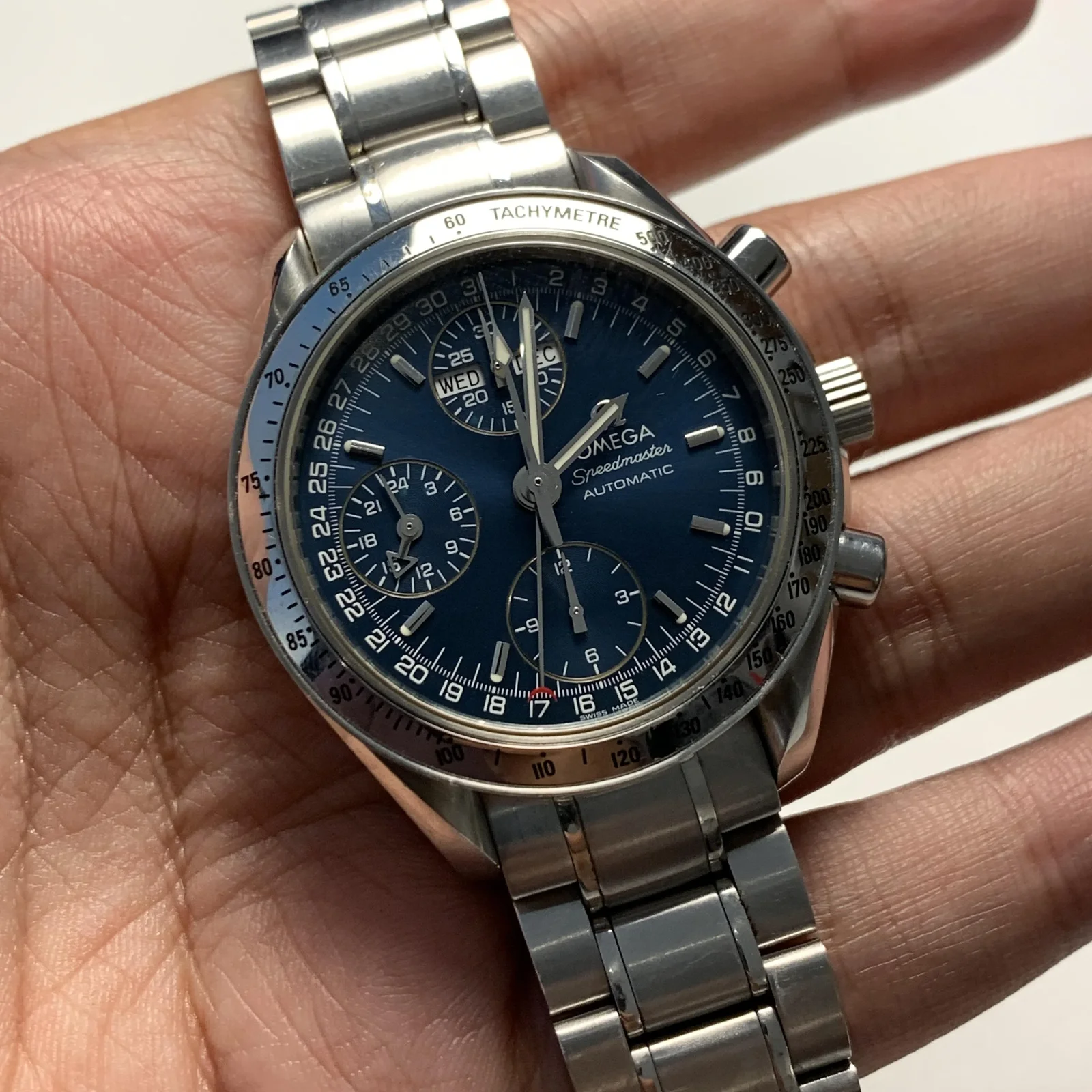 Speedmaster Day-Date 39 Stainless Steel / Blue / Bracelet