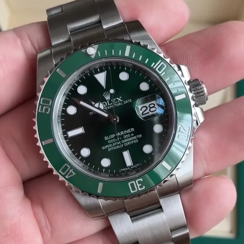 Thumb Submariner Date Stainless Steel / Green / Cerachom